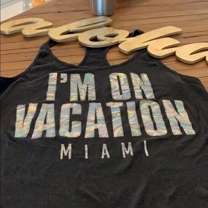 VS pink - Miami “I’m on vacation” Razorback tank